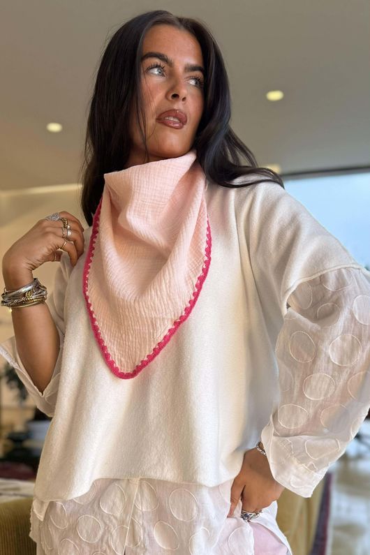 Pia Whipstitch Neckerchief Candy & Hot Pink 